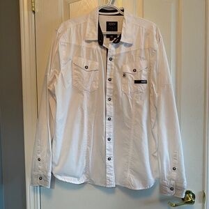 BUY 2 ITEMS AND GET 1 FREE - Karv White Long Sleeve Shirt Sz XL